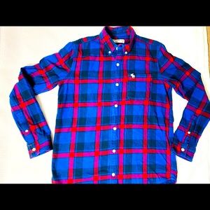 Abercrombie & Fitch Kids Blue and Red Plaid Shirt